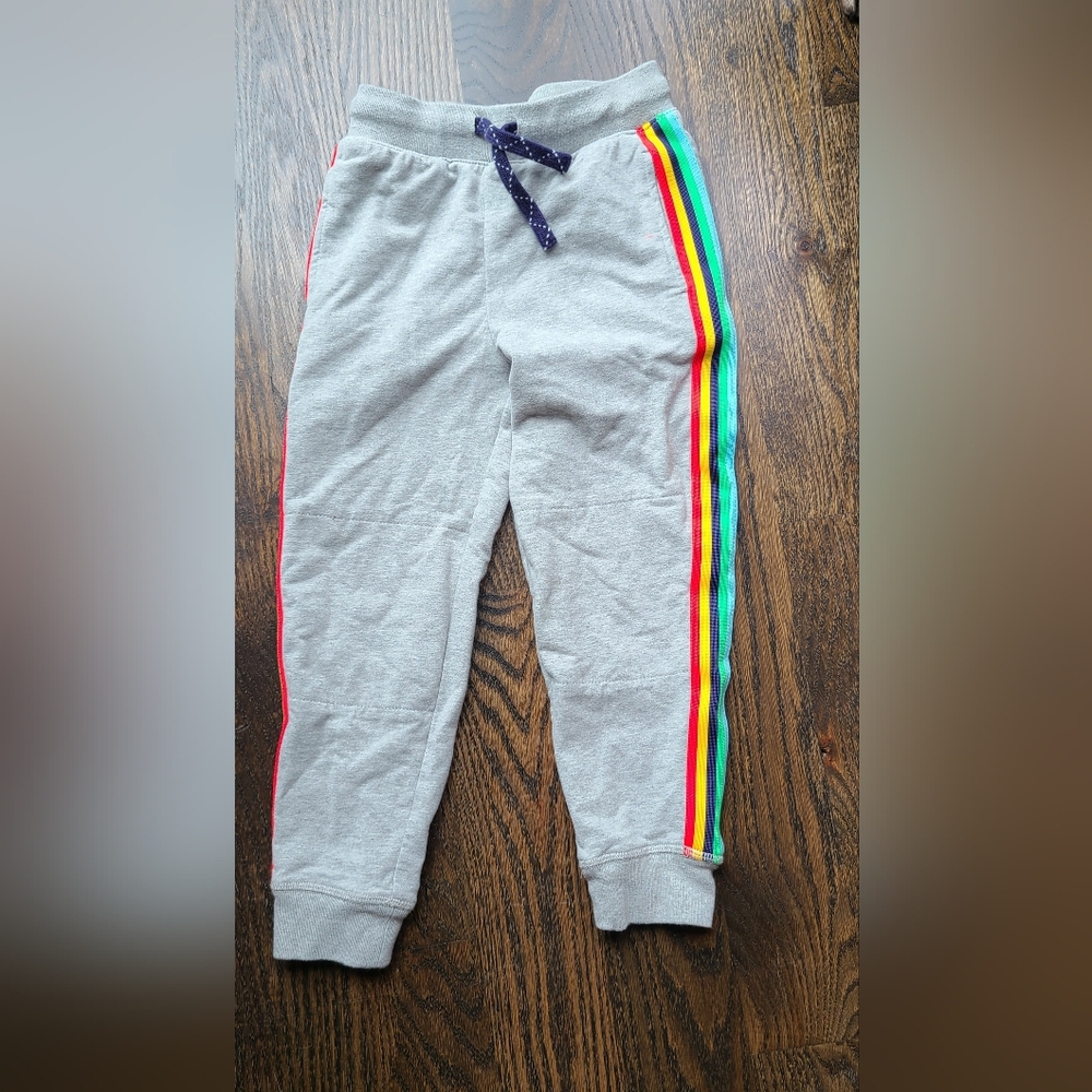 Primary grey rainbow stripe joggers size 5